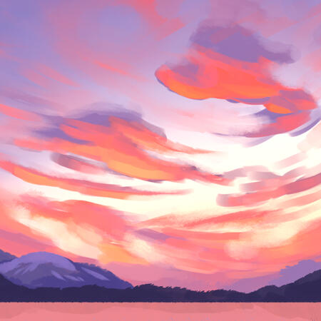 a sunset painting study